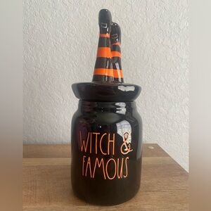 Rae Dunn 10inch Witch and Famous Legs Up Ceramic Canister New